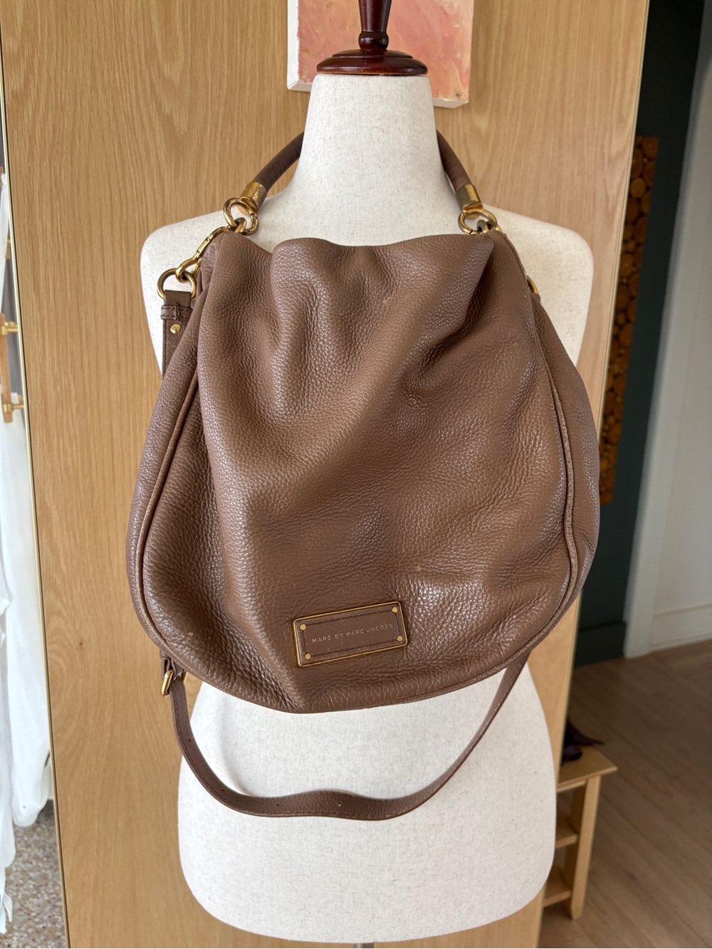 Marc by Marc Jacobs Chocolate Brown Pebbled Leather Shoulder Hobo